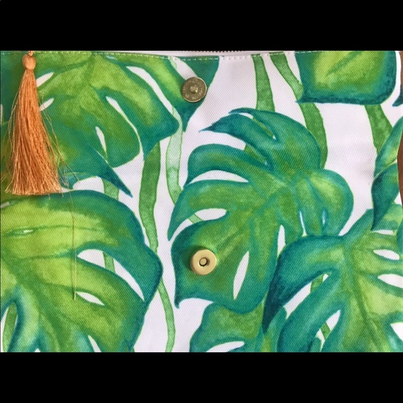 Puravida New Monstera Fold-over Clutch Green/White - Picture 3 of 5